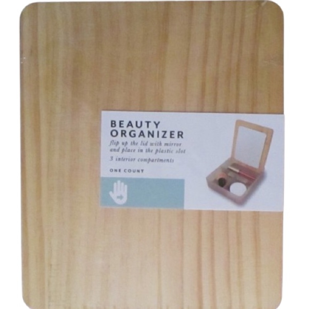 Wooden Beauty Organizer with Mirror